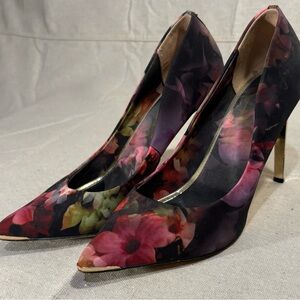 Ted Baker Black Multi Floral Pointed-Toe Stiletto Pumps